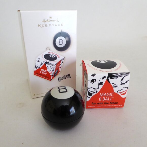 NEW 2008 HALLMARK MAGIC 8 BALL 2 in 1 HOLIDAY CHRISTMAS ORNAMENT - Picture 1 of 15